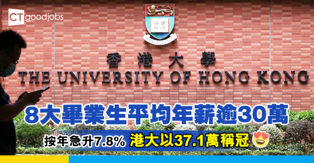 【畢業生薪酬】8大畢業生平均年薪逾30萬 按年急升7.8% 港大37.1萬稱冠